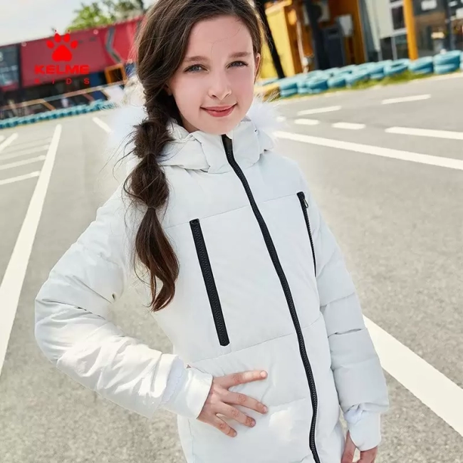 Детский пуховик KELME Girls' mid-length down jacket